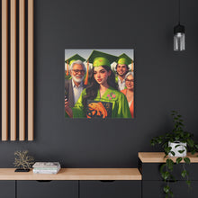 Load image into Gallery viewer, Graduation Canvas Print, Personalized Gift, Wall Art for Graduate, Celebration Decor, Matriculation Memory

