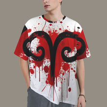 Load image into Gallery viewer, Aries Round Neck Loose T-Shirt (Inky Splatter) 2
