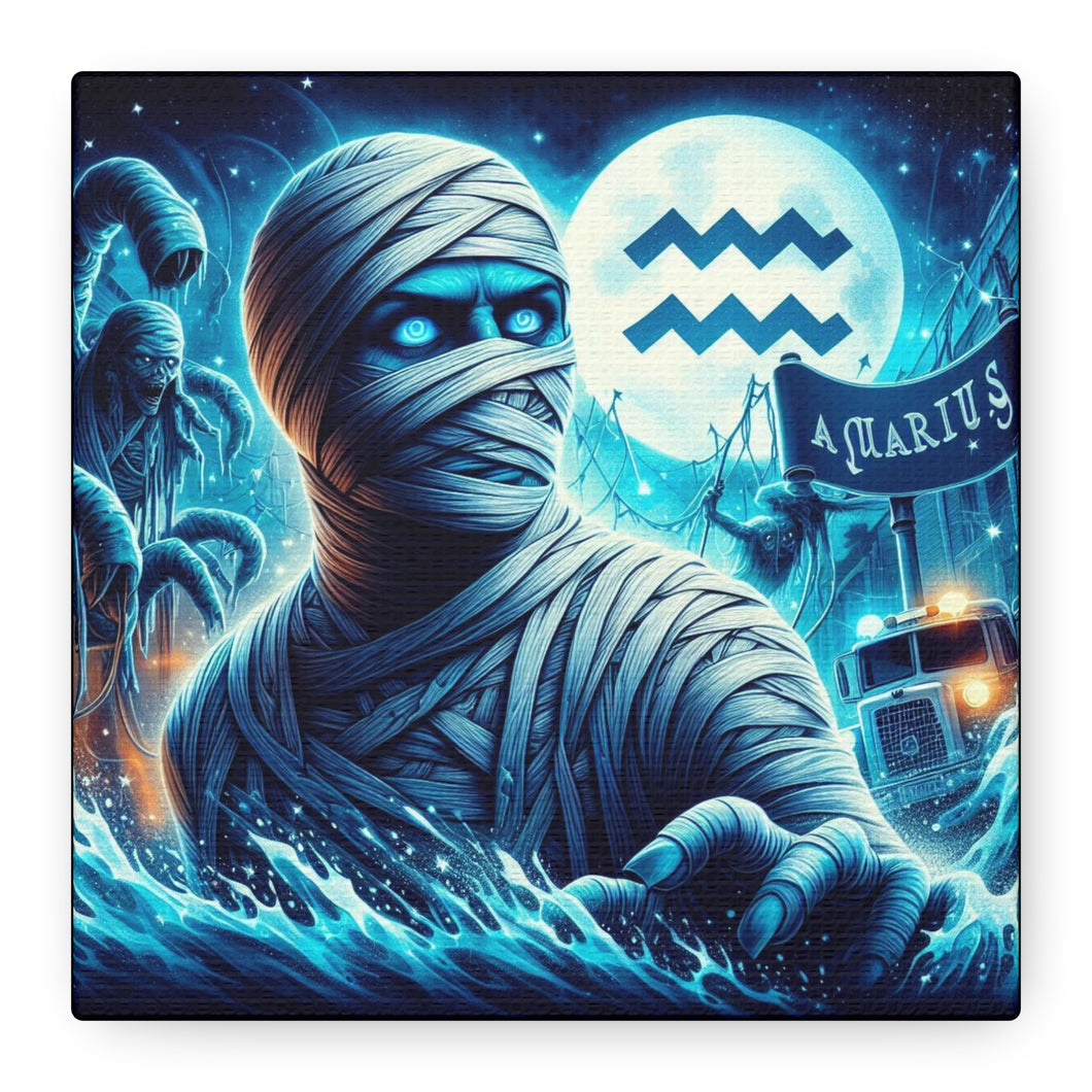 Mummy-Themed Canvas Art, Perfect for Halloween and Spooky Decor, Unique Home Wall Art, Great Gift for Horror Lovers, Halloween Decor