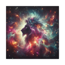 Load image into Gallery viewer, Cosmic Lion Canvas Art, Wall Decor, Galaxy Artwork, Home Decor, Unique Gift for Art Lovers, Space Theme
