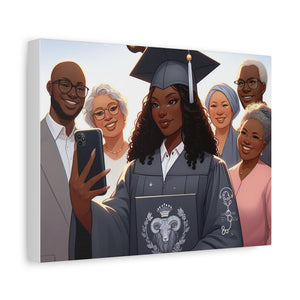 Graduation Celebration Canvas Print, Family Tribute Art, Graduation Gift, Wall Decor for Her, Customizable Artwork