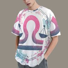 Load image into Gallery viewer, Libra Round Neck Loose T-Shirt (Inky Splatter) 3
