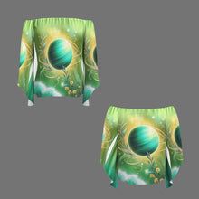 Load image into Gallery viewer, Design 866160208 Pisces Off Shoulder Trumpet Sleeve Blouse
