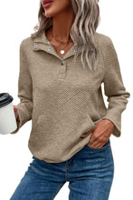 Load image into Gallery viewer, Laurel Green Textured Knit Buttoned Kangaroo Pocket Sweatshirt
