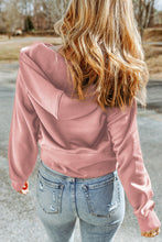 Load image into Gallery viewer, Pink Quarter Zip Kangaroo Pocket Hoodie
