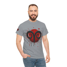 Load image into Gallery viewer, Aries Heart Tee, Unisex Heavy Cotton T-Shirt, Astrology Gift, Birthday Present, Graphic Tee, Casual Wear, Unique Design
