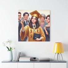 Load image into Gallery viewer, Graduation Canvas Art, Personalized Gift, Wall Decor, Student Art, Custom Framed Print, Graduation Celebration Decor
