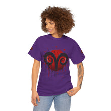 Load image into Gallery viewer, Aries Heart Tee, Unisex Heavy Cotton T-Shirt, Astrology Gift, Birthday Present, Graphic Tee, Casual Wear, Unique Design
