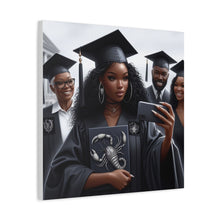 Load image into Gallery viewer, Graduation Canvas Art, Personalized Graduate Gift, Wall Decor, Black Girl Graduation, College Graduate, Inspirational Home Decor
