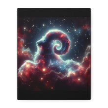 Load image into Gallery viewer, Celestial Ram Canvas Print, Astronomical Art for Home Decor, Unique Gift for Astrology Lovers, Cosmic Wall Art, Stretched Canvas
