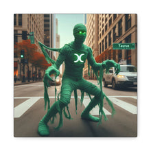 Load image into Gallery viewer, Canvas Print - Halloween Taurus Astrology Mummy
