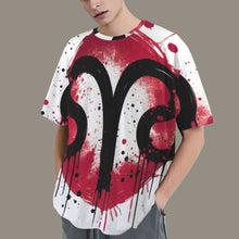 Load image into Gallery viewer, Aries Round Neck Loose T-Shirt (Inky Splatter)

