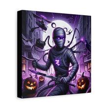 Load image into Gallery viewer, Ninja Halloween Wall Art, Frightening Home Decor, Glow-in-the-Dark Canvas
