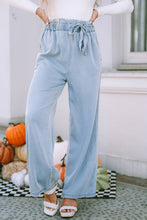 Load image into Gallery viewer, Sky Blue High Waist Pocketed Wide Leg Tencel Jeans
