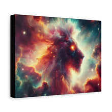 Load image into Gallery viewer, Cosmic Lion Canvas Art, Galaxy Decoration, Home Decor, Inspirational Wall Art, Gift for Lion Lovers, Space Art Print
