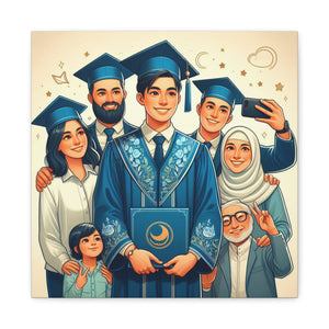 Graduation Celebration Stretched Canvas, Custom Wall Art, Gift for Graduates, Family Home Decor, Art for Special Occasions