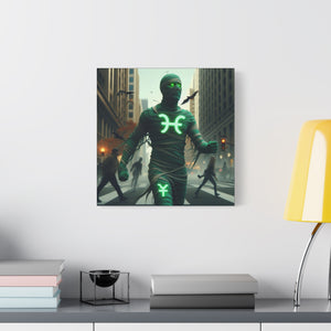 Glow-in-the-Dark Pisces Canvas Art, Zodiac Decor, Astrology Wall Art, Gift for Him/Her, Unique Home Decor, Mystic Vibe
