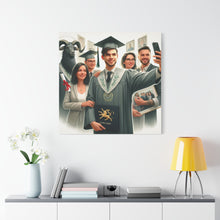 Load image into Gallery viewer, Graduation Canvas Print, Gift for Grads, Wall Art for Celebrations, Proud Graduate Decor, Customizable Artwork

