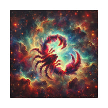 Load image into Gallery viewer, Cosmic Scorpio Canvas Art, Zodiac Wall Decor, Celestial Home Decor, Scorpio Gift, Astrology Wall Art
