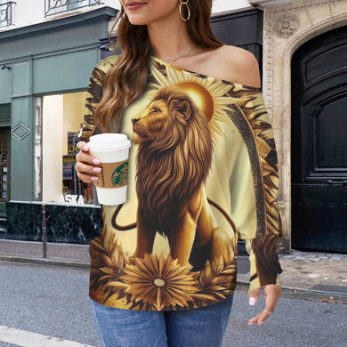 Designer (14) Leo Casual Long Batwing Sleeve Off Shoulder Sweater
