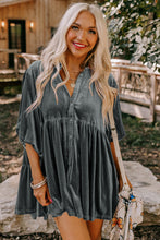 Load image into Gallery viewer, Chestnut 3/4 Sleeve Tunic Babydoll Velvet Shirt

