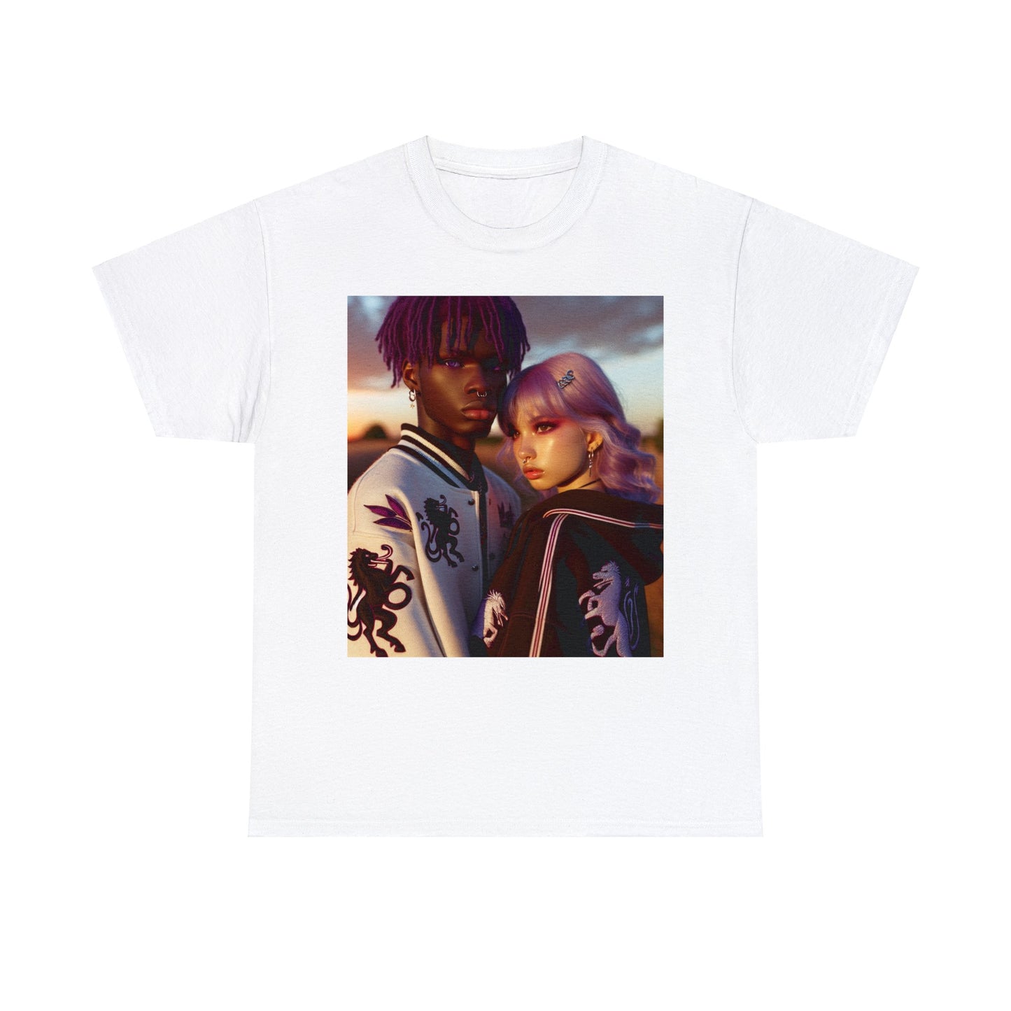 Unisex Sagittarius Couple (2) Heavy Cotton Tee