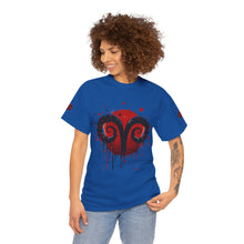 Load image into Gallery viewer, Aries Heart Tee, Unisex Heavy Cotton T-Shirt, Astrology Gift, Birthday Present, Graphic Tee, Casual Wear, Unique Design
