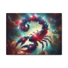 Load image into Gallery viewer, Astrological Scorpion Canvas Art Print, Zodiac Wall Decor, Astrology Gift, Cosmic Home Decor, Celestial Artwork
