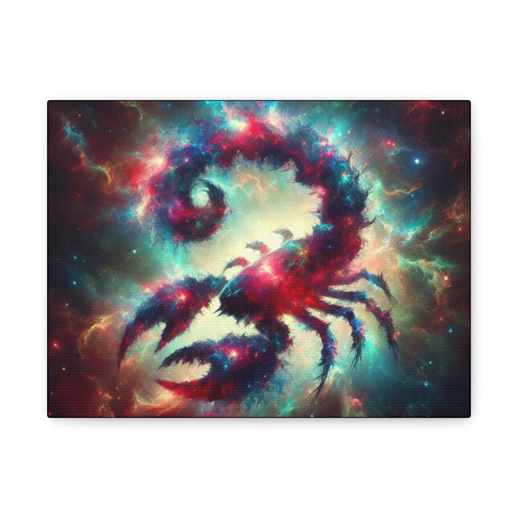 Astrological Scorpion Canvas Art Print, Zodiac Wall Decor, Astrology Gift, Cosmic Home Decor, Celestial Artwork