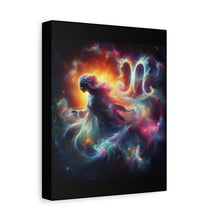 Load image into Gallery viewer, Galactic Zodiac Virgo Canvas Art, Astrology Decor, Horoscope Wall Art, Cosmic Home Decor, Celestial Gift for Space Lovers

