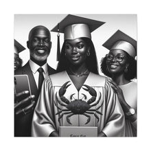 Load image into Gallery viewer, Graduation Family Canvas Art, Graduation Gift, Wall Decor, Education Celebration, Black History Month, Motivational Art
