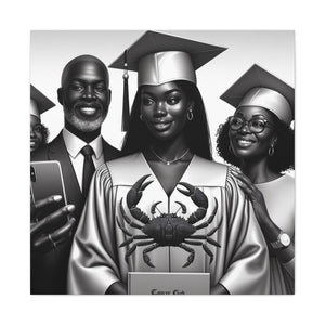 Graduation Family Canvas Art, Graduation Gift, Wall Decor, Education Celebration, Black History Month, Motivational Art