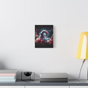 Celestial Ram Canvas Print, Astronomical Art for Home Decor, Unique Gift for Astrology Lovers, Cosmic Wall Art, Stretched Canvas