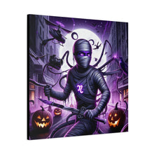 Load image into Gallery viewer, Ninja Halloween Wall Art, Frightening Home Decor, Glow-in-the-Dark Canvas

