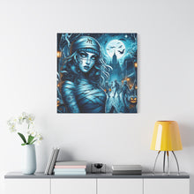 Load image into Gallery viewer, Mystical Mummy Canvas Art | Gothic Home Decor, Halloween Wall Art, Witchy Gift, Unique Art Print, Spooky Vibes, Mummy Themed Decor
