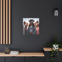 Load image into Gallery viewer, Graduation Celebration Canvas Print, Family Tribute Art, Graduation Gift, Wall Decor for Her, Customizable Artwork
