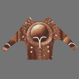 Designer (11) Virgo Casual Long Batwing Sleeve Off Shoulder Sweater