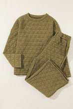 Load image into Gallery viewer, Pink Solid Quilted Pullover and Pants Outfit
