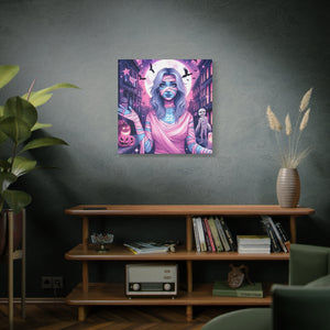 Halloween Art Canvas, Spooky Decor, Wall Art, Halloween Decoration, Witch Artwork, Gifts for Her