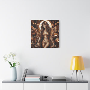 Canvas Wall Art: Halloween Virgo Astrology Mummy