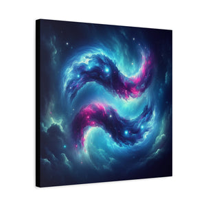 Galaxy Aquarius Wave Canvas Art, Modern Home Decor, Cosmic Wall Art, Unique Gift, Space Lovers