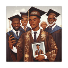 Load image into Gallery viewer, Graduation Celebration Canvas Art, Wall Decor for Graduates, Gift for Him, Family Celebration, Custom Canvas Print
