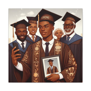 Graduation Celebration Canvas Art, Wall Decor for Graduates, Gift for Him, Family Celebration, Custom Canvas Print