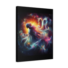 Load image into Gallery viewer, Galactic Zodiac Virgo Canvas Art, Astrology Decor, Horoscope Wall Art, Cosmic Home Decor, Celestial Gift for Space Lovers
