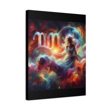 Load image into Gallery viewer, Cosmic Virgo Wall Art, Zodiac Decor, Astrology Canvas Print, Horoscope Gift, Spiritual Home Decor, Celestial Artwork
