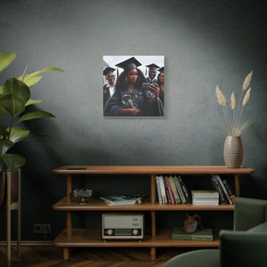 Graduation Canvas Art, Personalized Graduate Gift, Wall Decor, Black Girl Graduation, College Graduate, Inspirational Home Decor