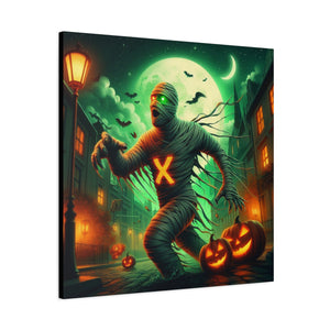 Spooky Halloween Wall Art Canvas, Mummy Decor for Fall, Halloween Party Decoration, Frightening Home Decor, Unique Gift Idea