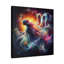 Load image into Gallery viewer, Galactic Zodiac Virgo Canvas Art, Astrology Decor, Horoscope Wall Art, Cosmic Home Decor, Celestial Gift for Space Lovers
