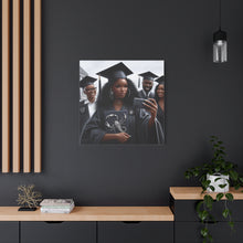 Load image into Gallery viewer, Graduation Canvas Art, Personalized Graduate Gift, Wall Decor, Black Girl Graduation, College Graduate, Inspirational Home Decor

