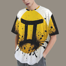 Load image into Gallery viewer, Gemini Round Neck Loose T-Shirt (Inky Splatter) 3
